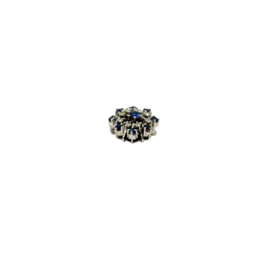 Perlenketten schließe Verschluß Clip Diamanten Saphiren 14 Kt. 585 Gold