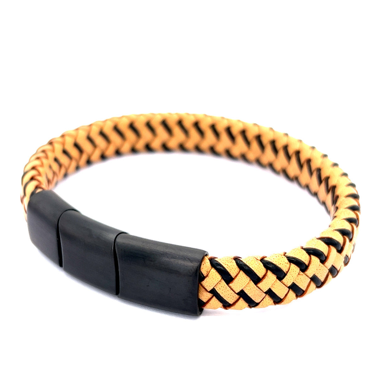 Leder-Armband | hellbraun/schwarz