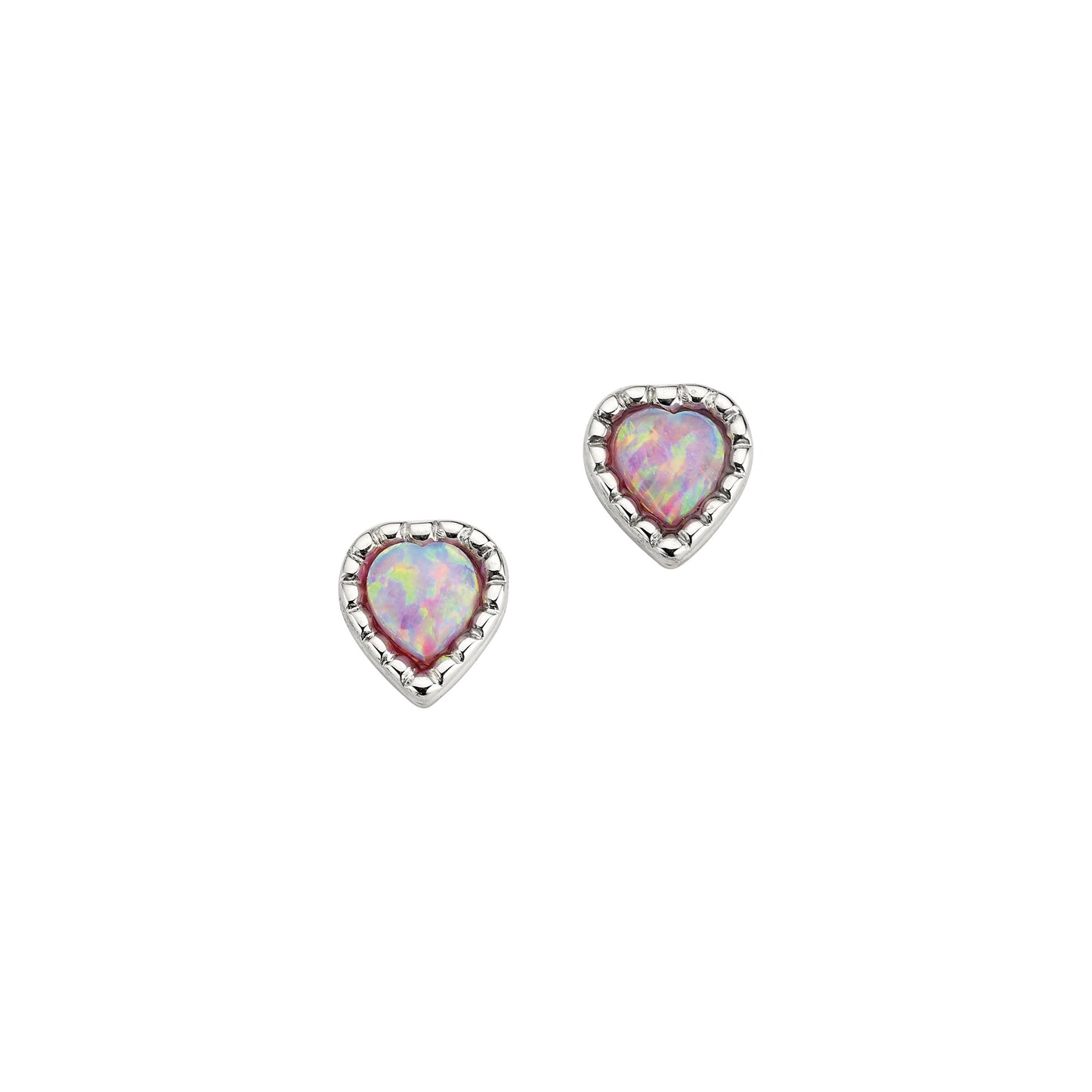 Silber Ohrstecker Herz Opal