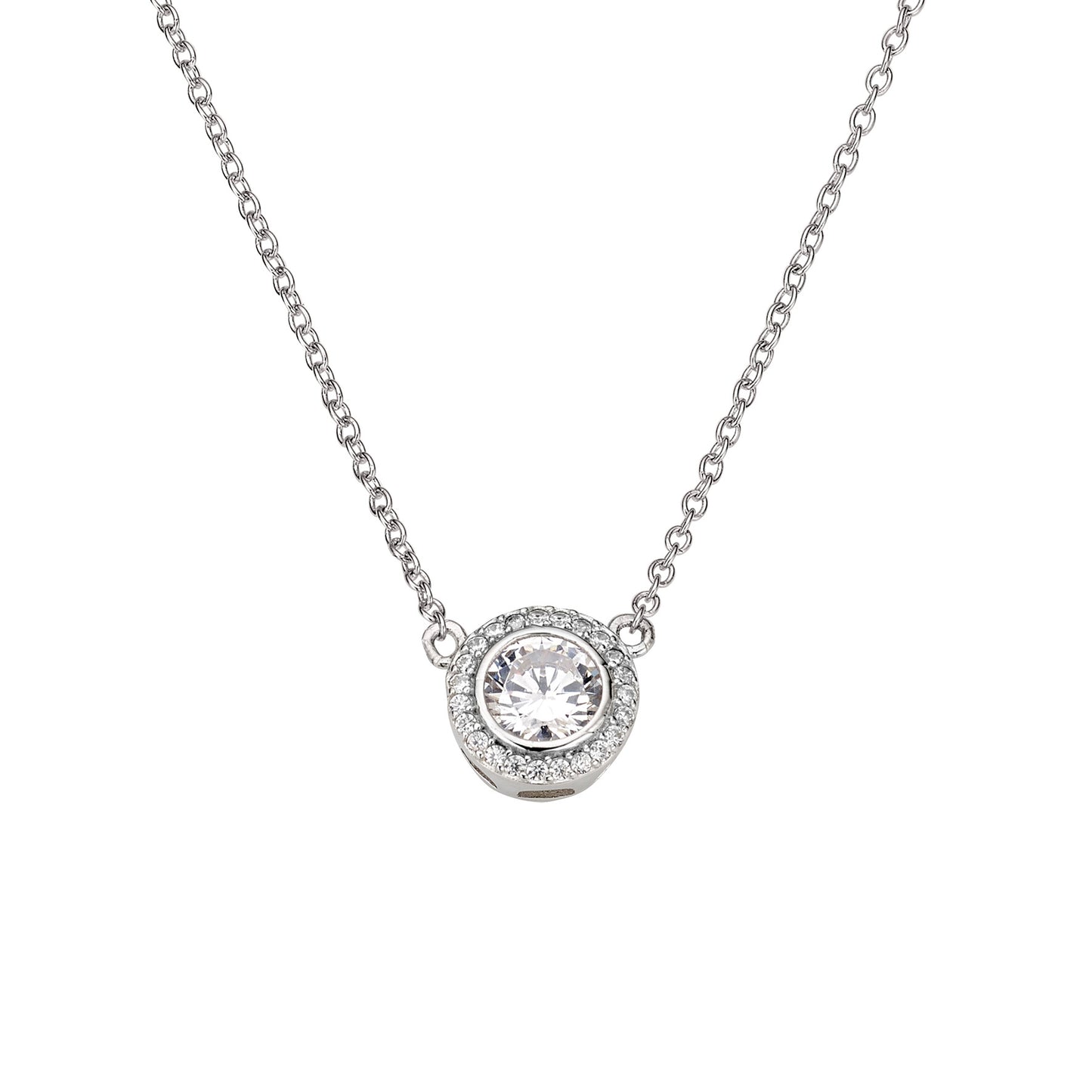 Silber Collier mit Zirkonia