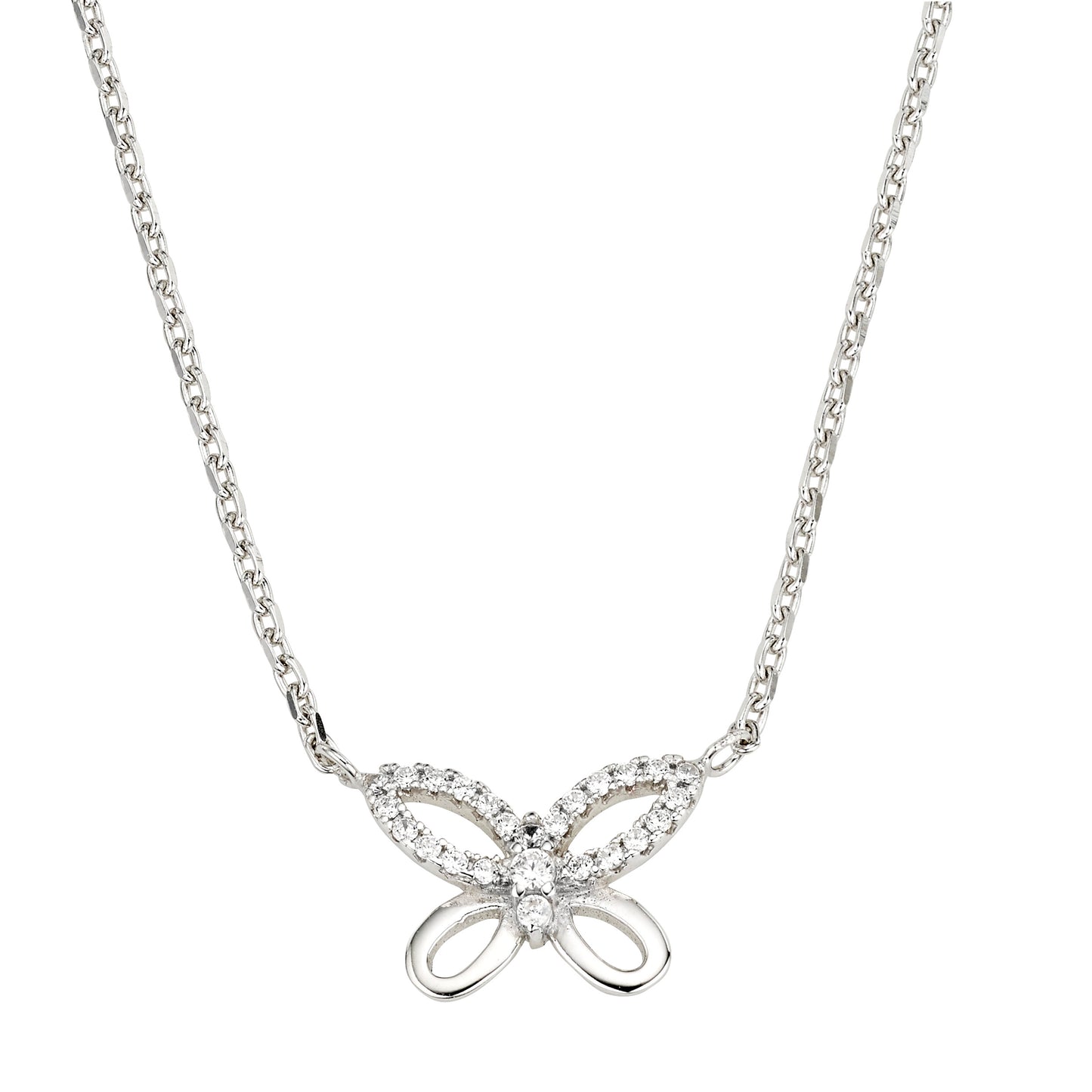 Silber Collier mit Schmetterling