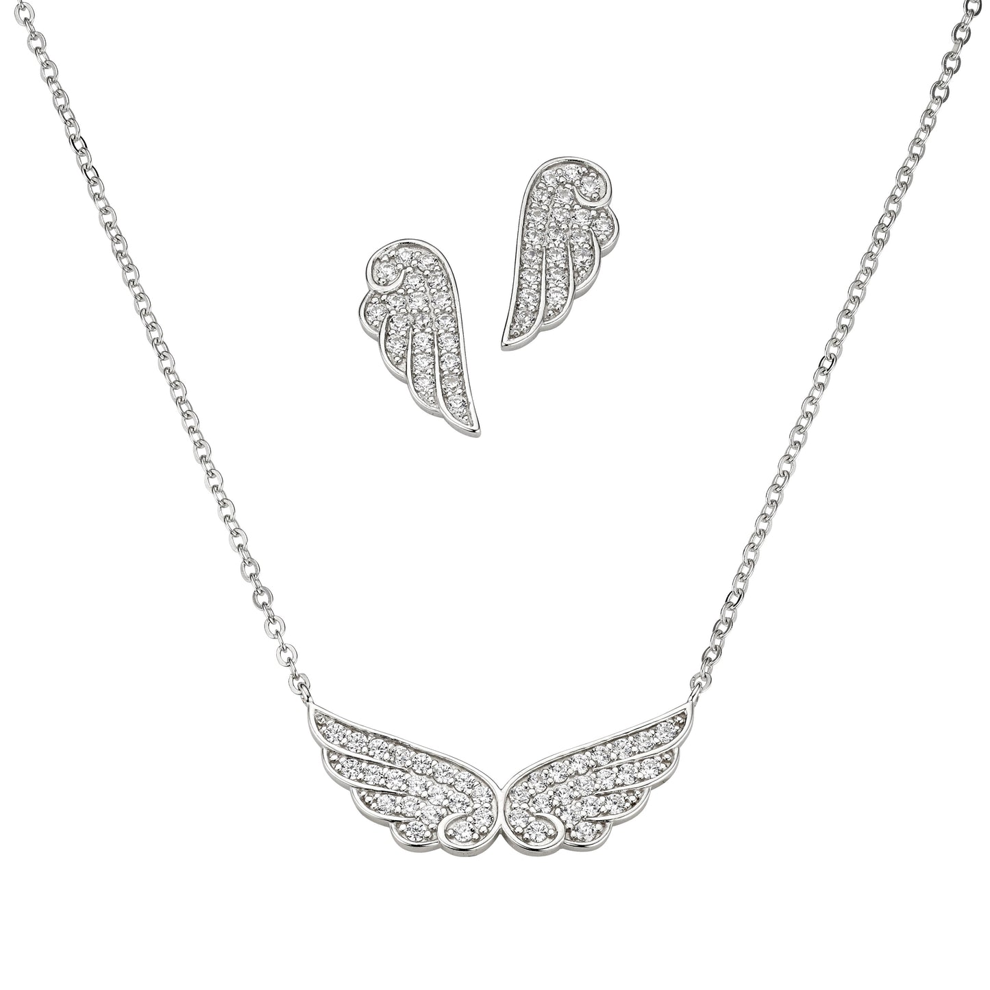 Silber Garnitur mit Flügel