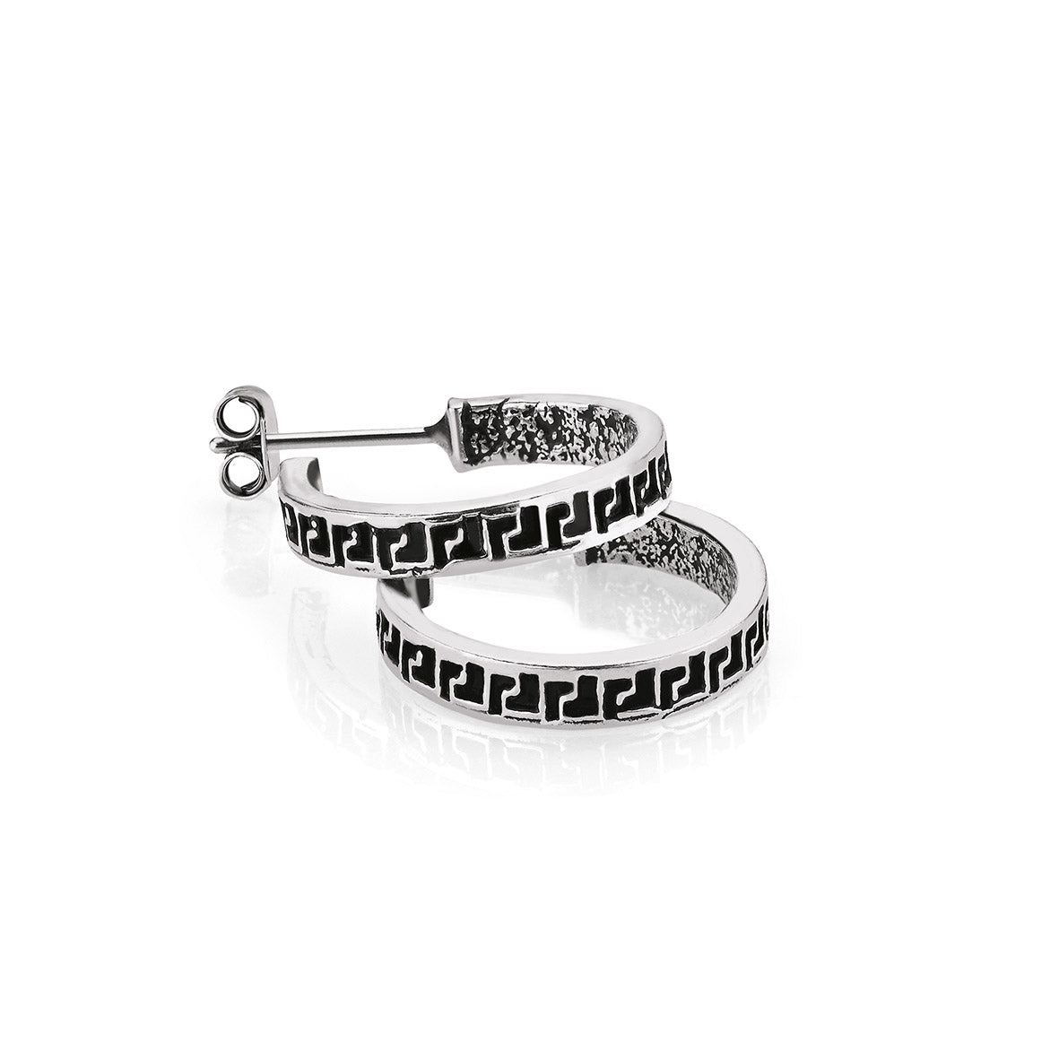 Silber Creolstecker | oxidiert