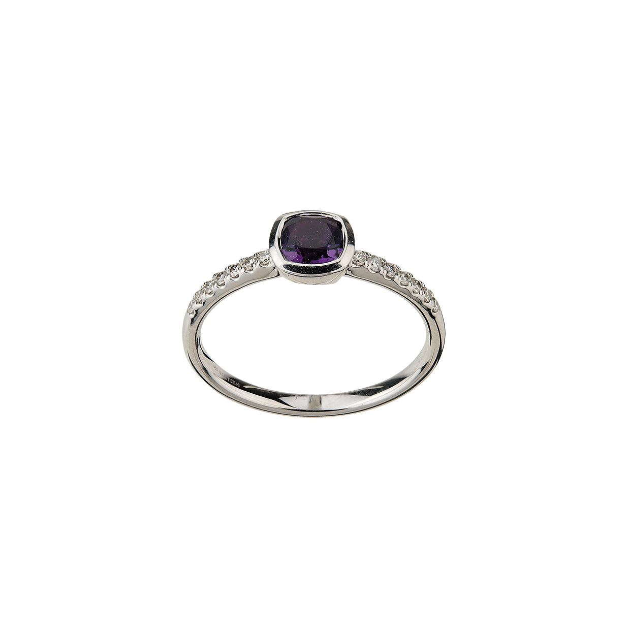 585/- Damenring | Amethyst u. Brillant