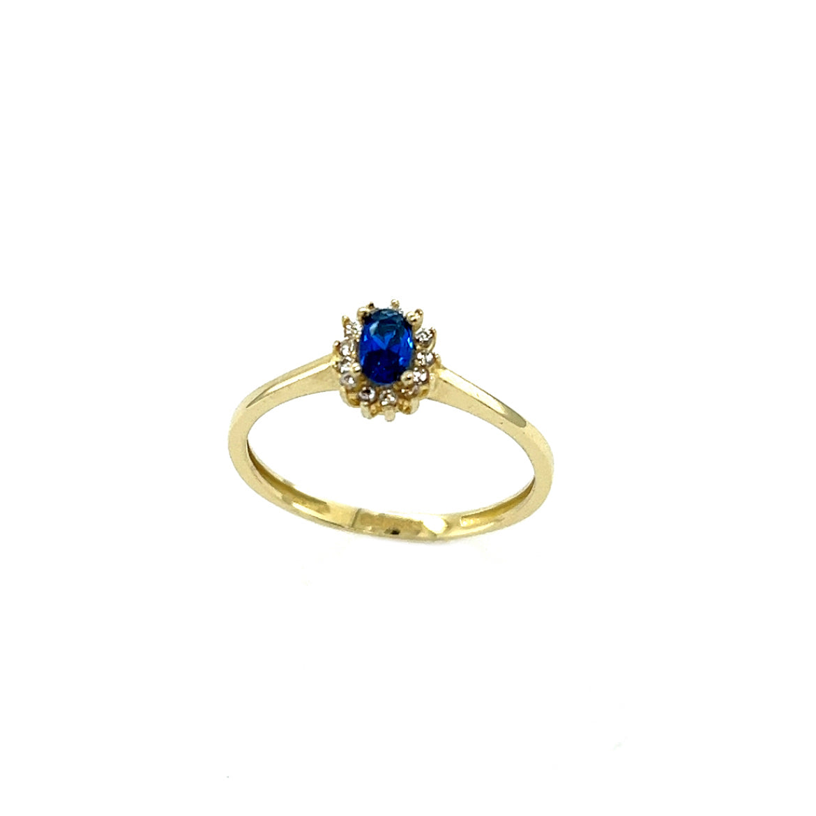 333/- Damenring | Zirkonia blau u. weiß