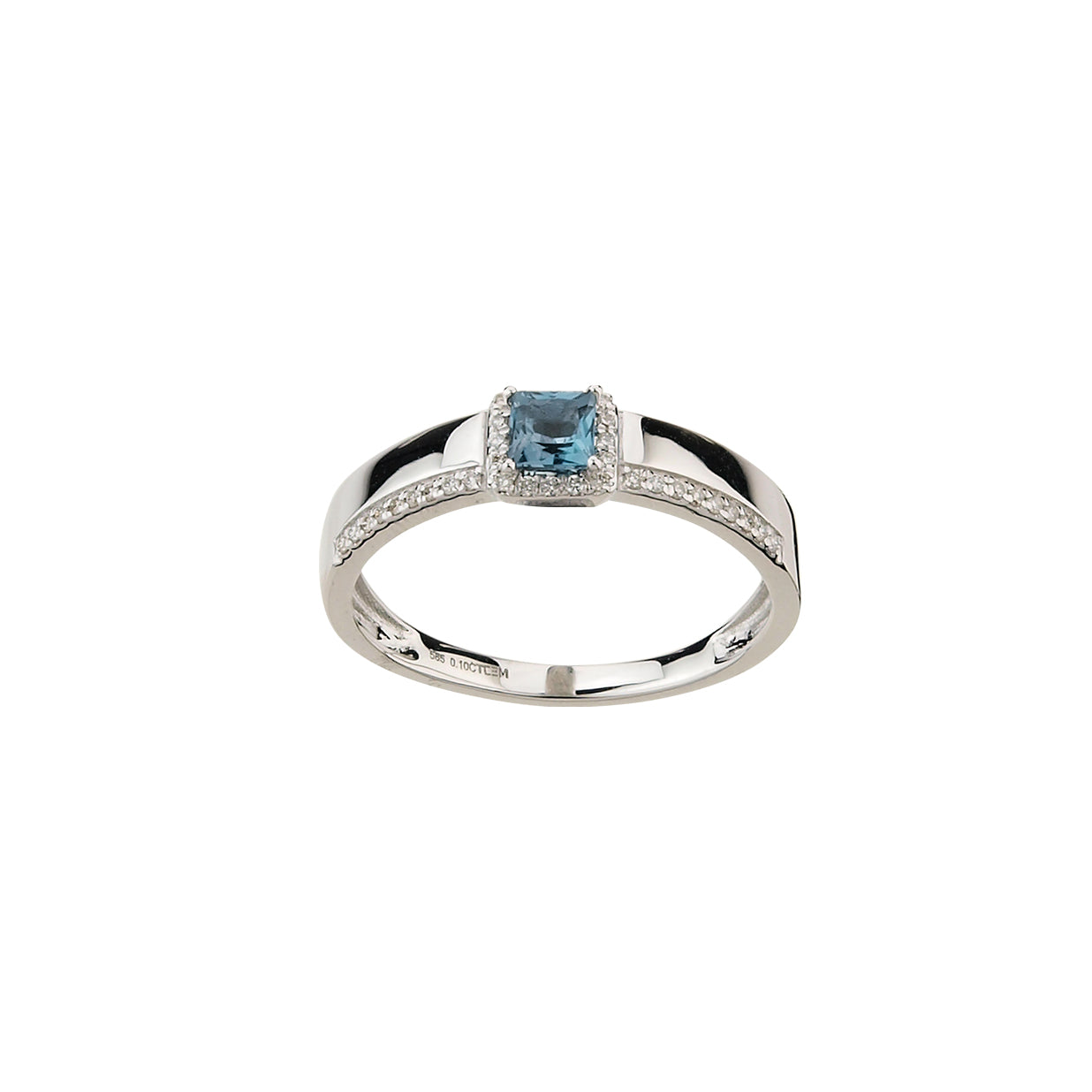 585/- Damenring | Blautopas u. Brillant