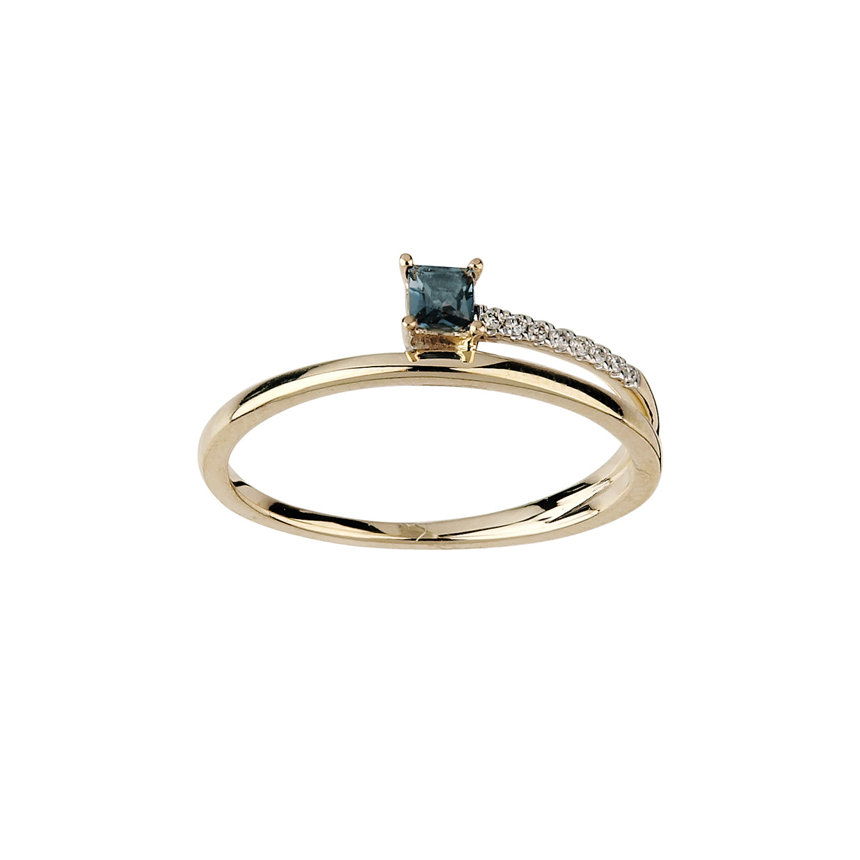 585/- Damenring | Blautopas u. Brillant