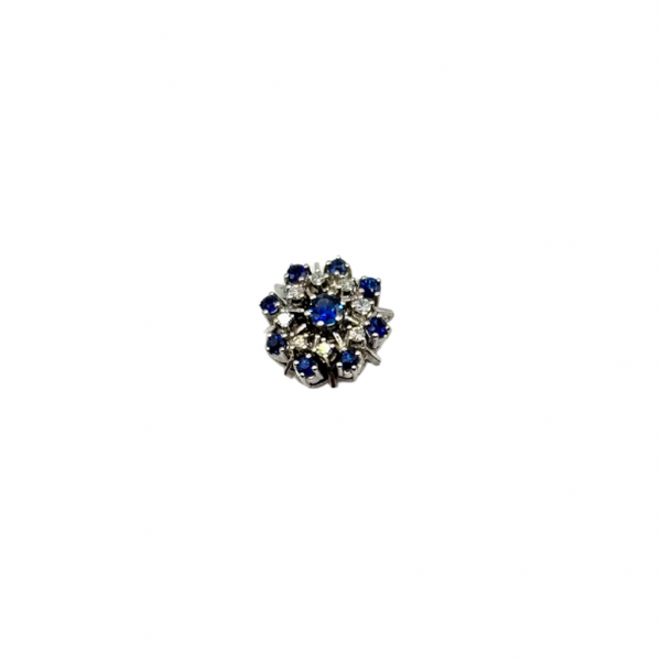 Perlenketten schließe Verschluß Clip Diamanten Saphiren 14 Kt. 585 Gold