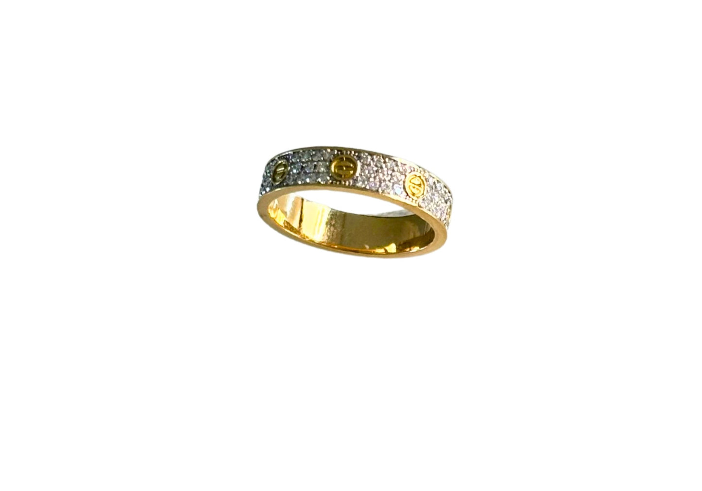 Gold LOVE PAVE Band Ring 750 Rosé Brillanten 0,65 CT 18KT