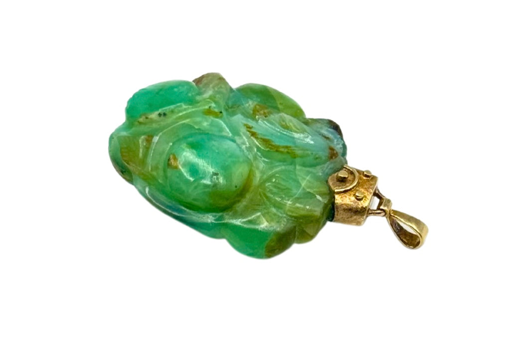 SELTEN CHINA JADE ANHÄNGER 585 14K 1920-1930