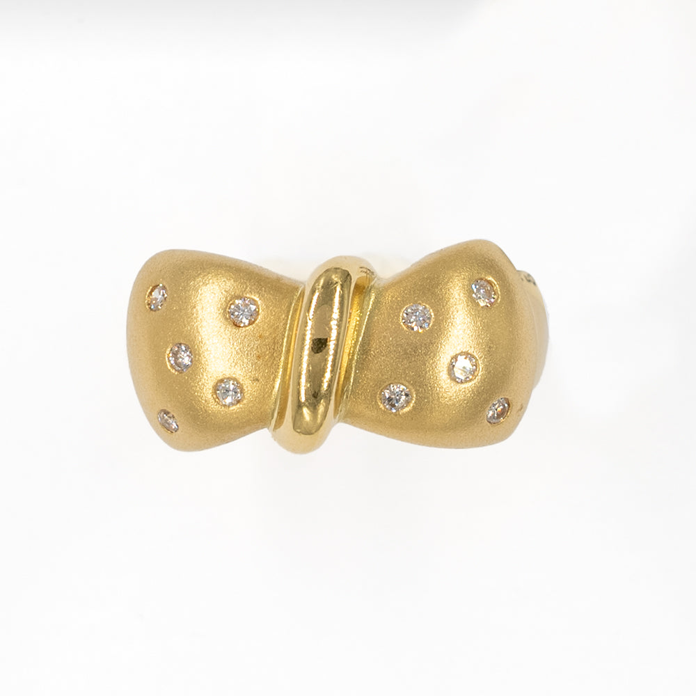 Schleife Diamant Goldring 750