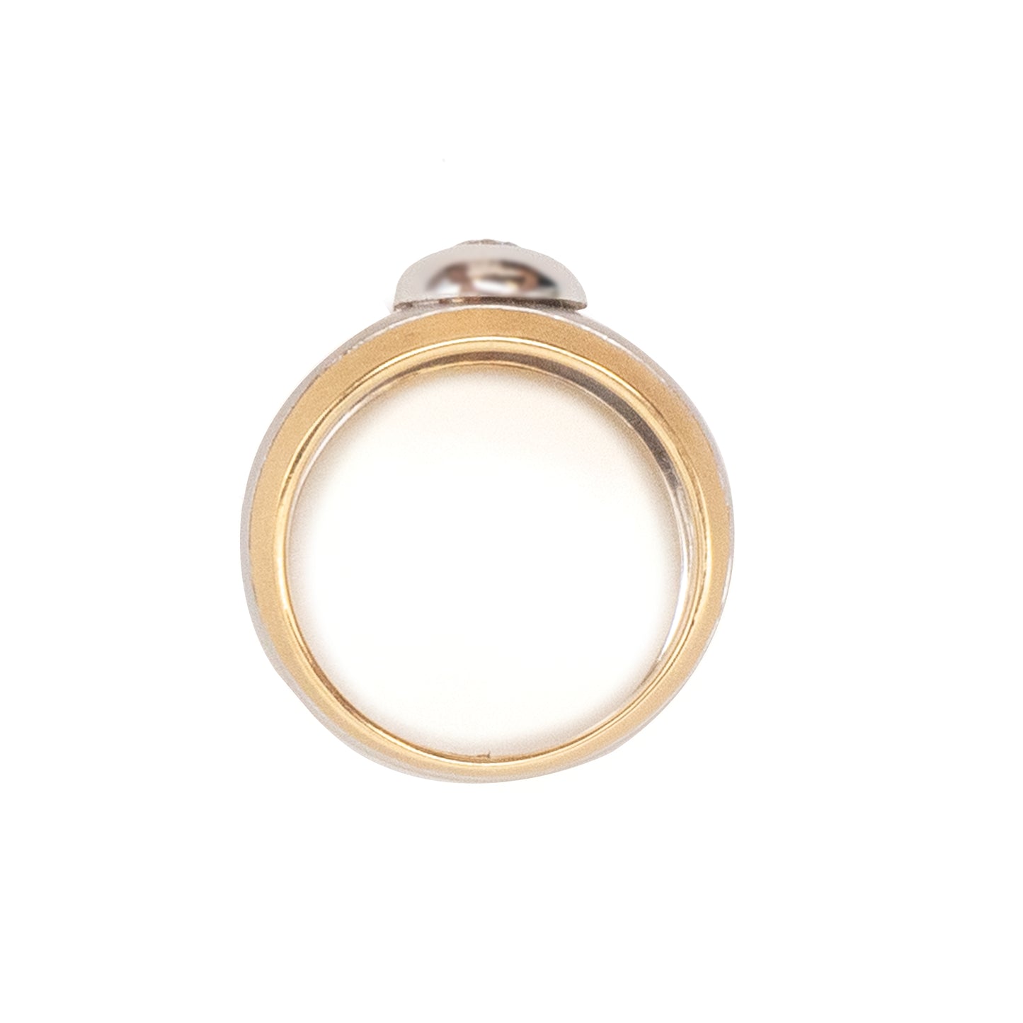 Bicolor Solitär Goldring 750/18K