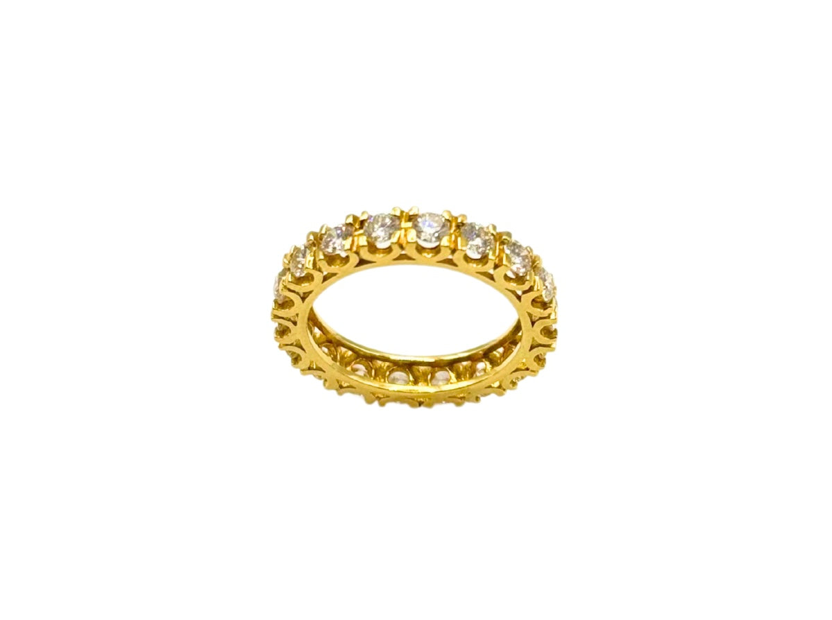 Memoire Ring 18 Karat 750 Gelbgold mit Diamanten 1,86 ct SI/TW