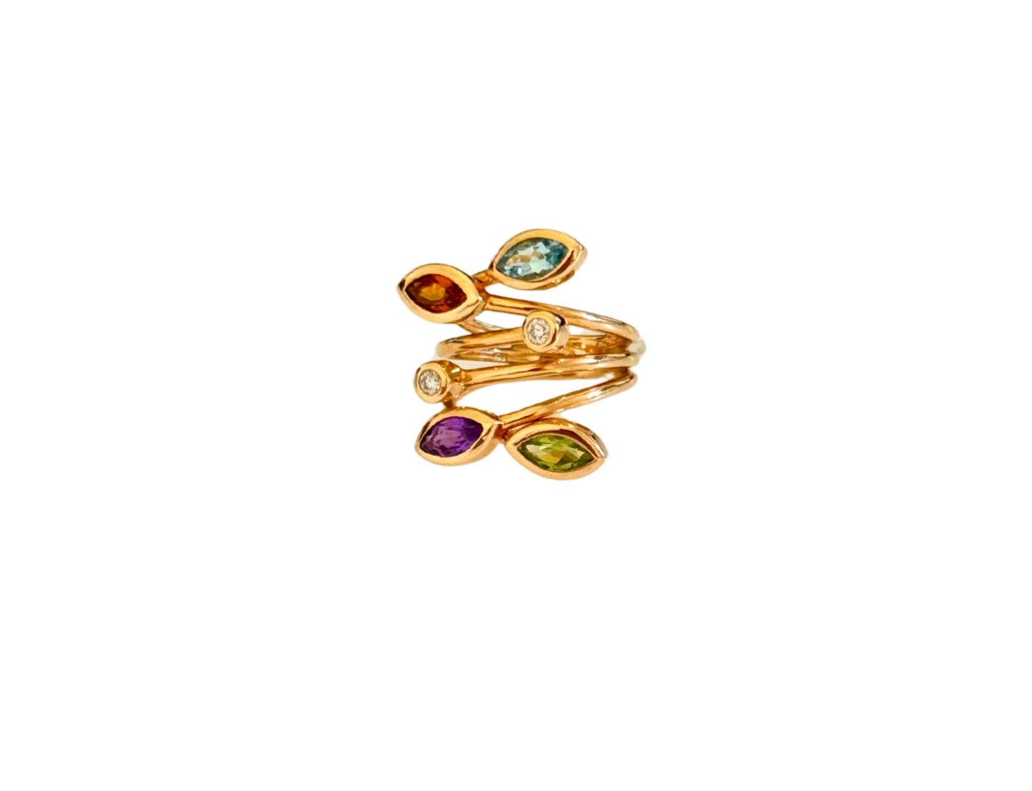 Goldring 585 14K Rosé FS Bunt Brillanten Si/ TW 2 0,16 ct