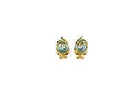 Ohrringe Clips Hänger mit Aquamarin 750 Gold 18KT Brillanten