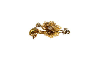 Antike Blumenbrosche 1860 Rose Diamant Orientalische Perlen 21 Karat 900