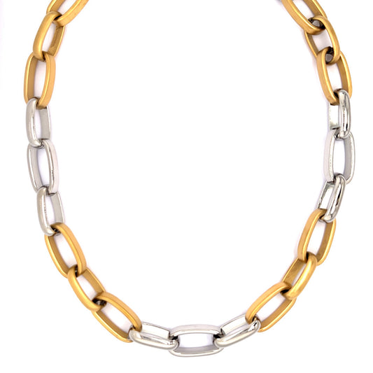 Edelstahl Collier bicolor