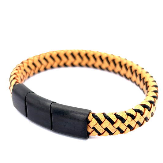 Leder-Armband | hellbraun/schwarz