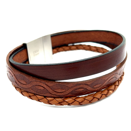 Leder-Armband 3-reihig