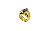 SAPHIR GOLD RING 750 18K 15x7 Navette MASSIV