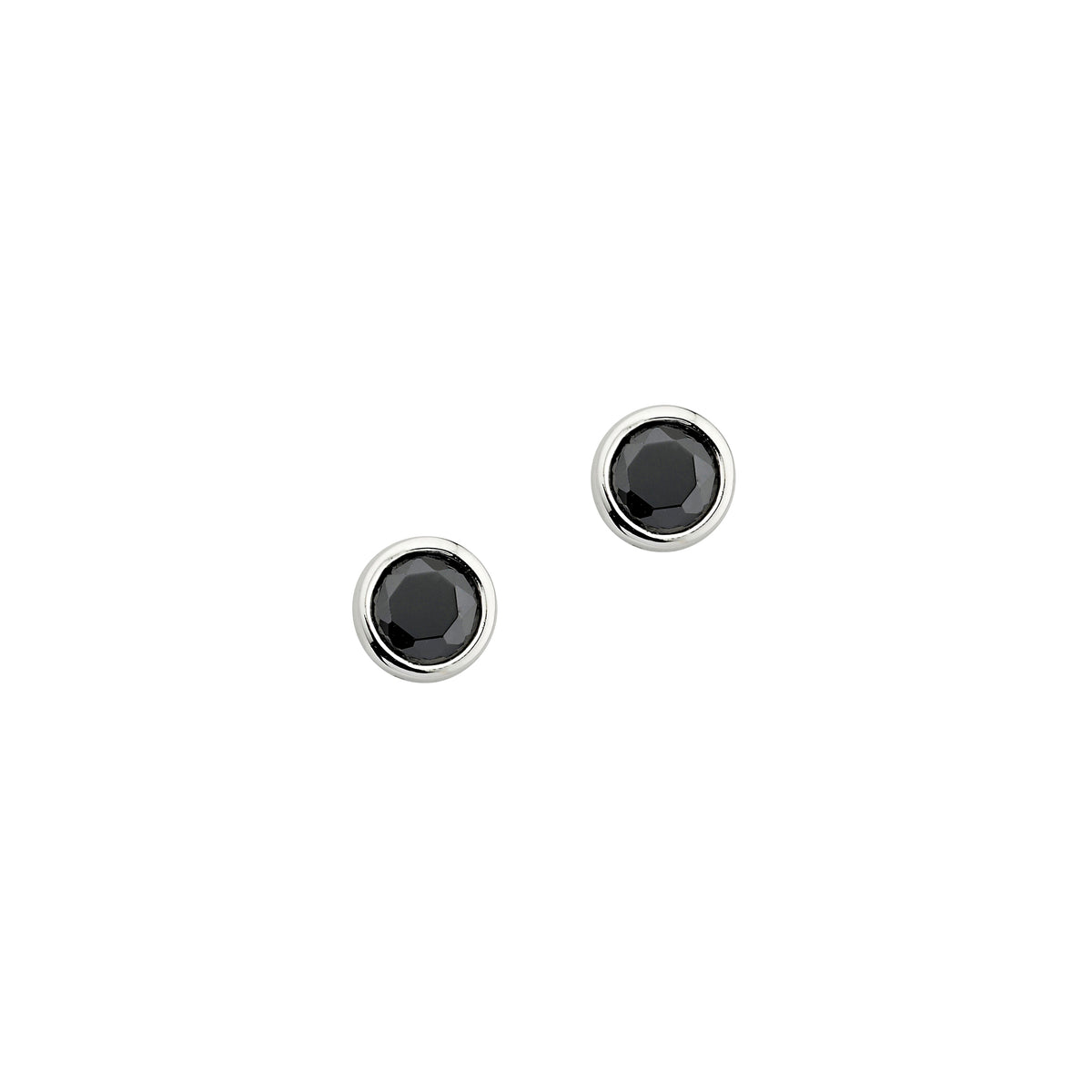 Silber Ohrstecker Zirkonia schwarz