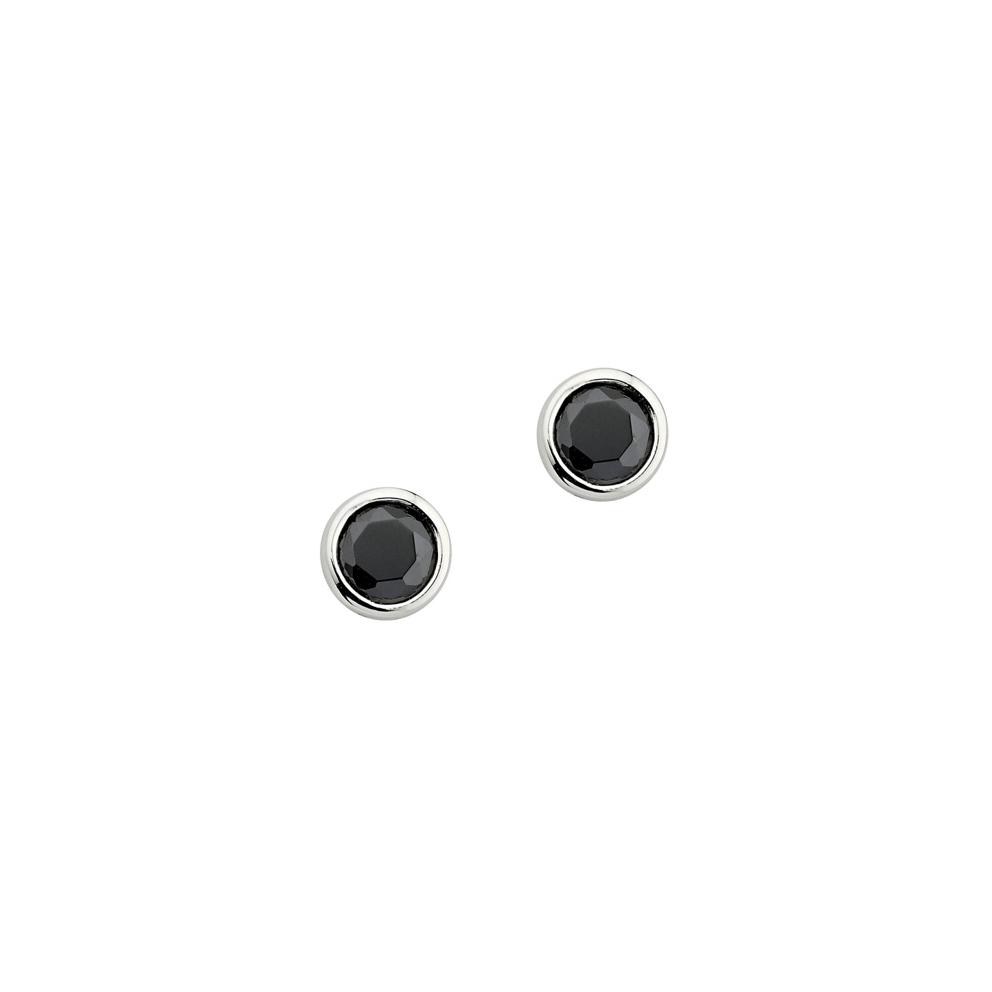 Silber Ohrstecker Zirkonia schwarz