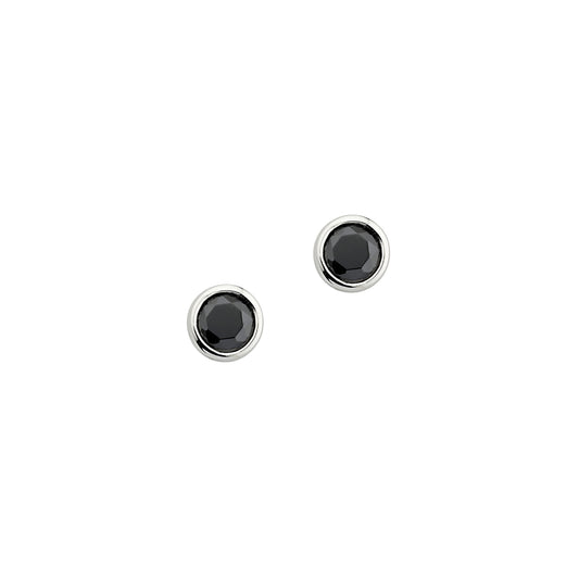 Silber Ohrstecker Zirkonia schwarz