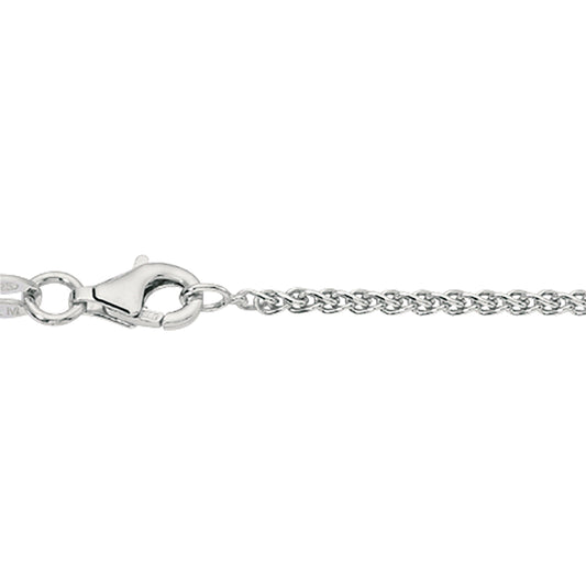 925/- Zopf rhodiniert 45 cm