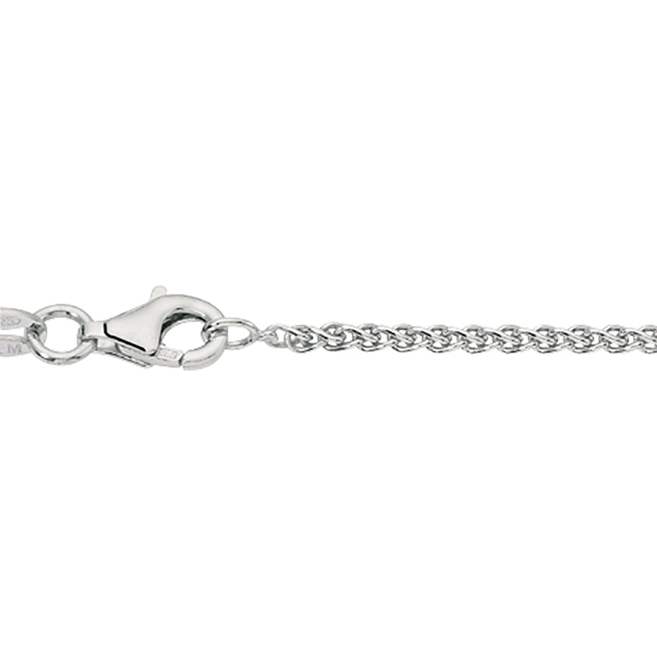 925/- Zopf rhodiniert 42 cm