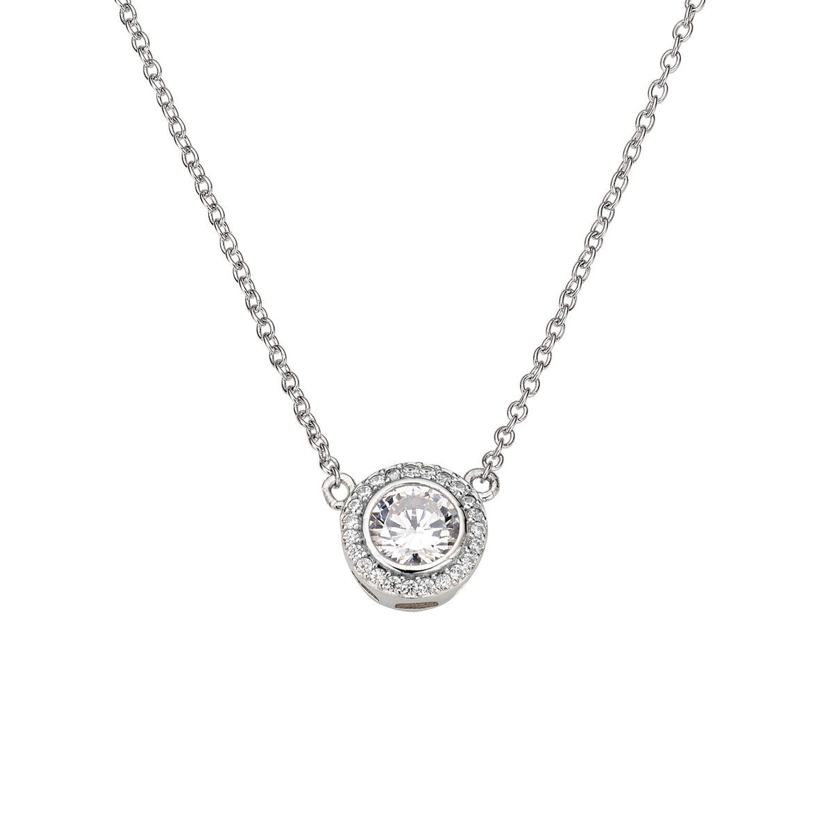 Silber Collier mit Zirkonia
