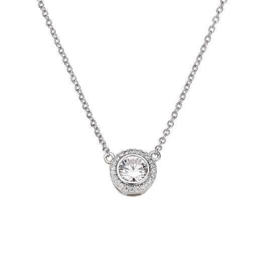 Silber Collier mit Zirkonia