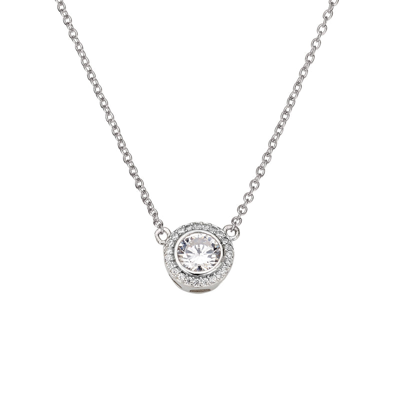 Silber Collier mit Zirkonia