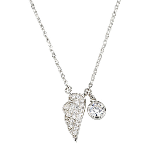 Silber Collier mit Flügel