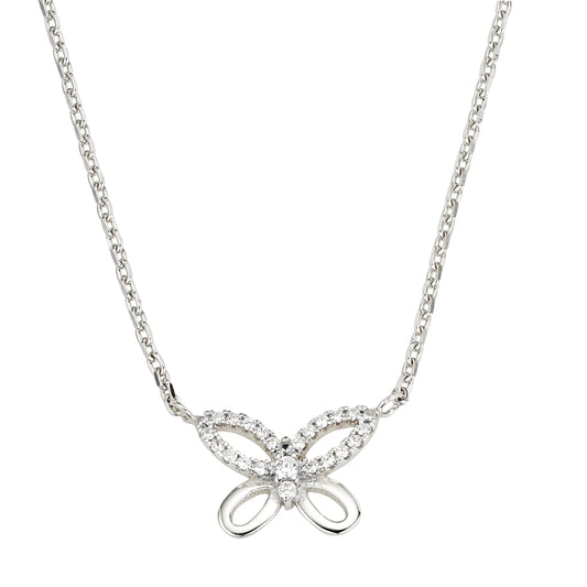 Silber Collier mit Schmetterling