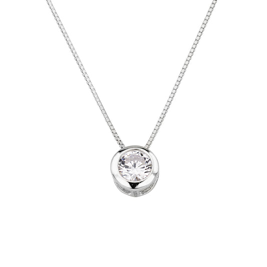 Silber Collier mit Zirkonia