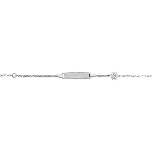 Silber Identband 12 - 14 cm, rhodiniert