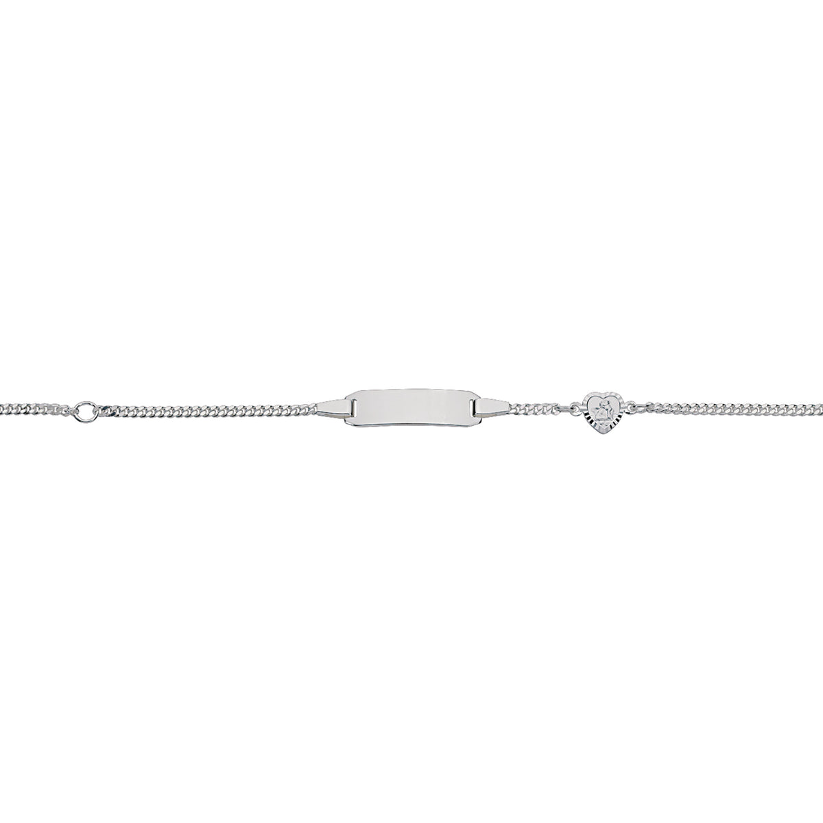 Silber Identband 12 - 14 cm, rhodiniert