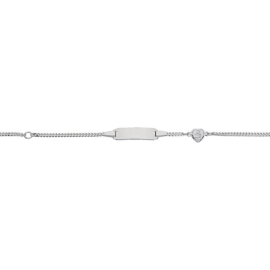 Silber Identband 12 - 14 cm, rhodiniert