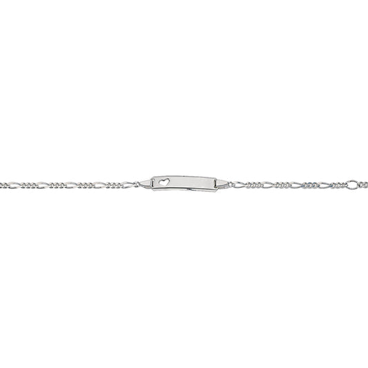 Silber Identband 12 - 14 cm, rhodiniert