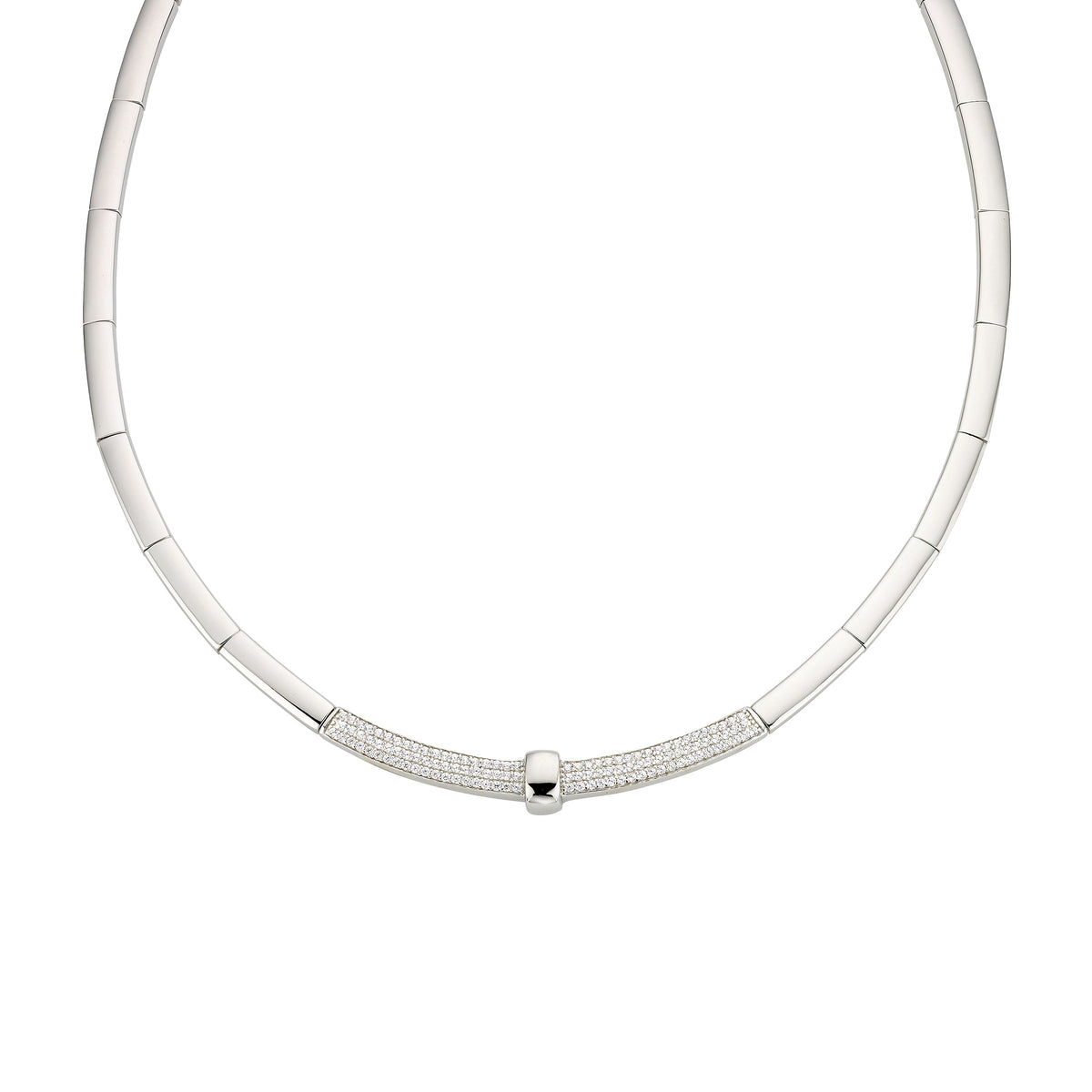 Silber Collier mit Zirkonia