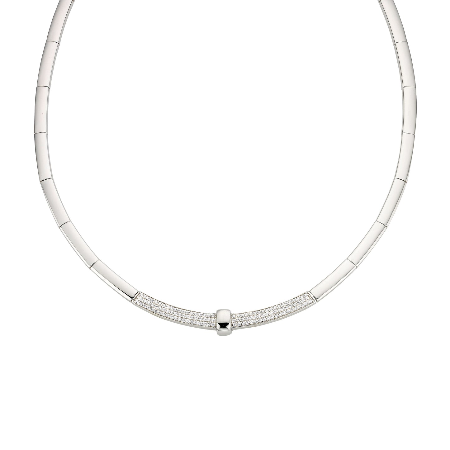 Silber Collier mit Zirkonia