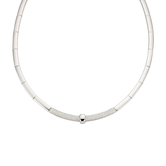Silber Collier mit Zirkonia