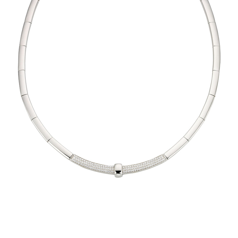 Silber Collier mit Zirkonia