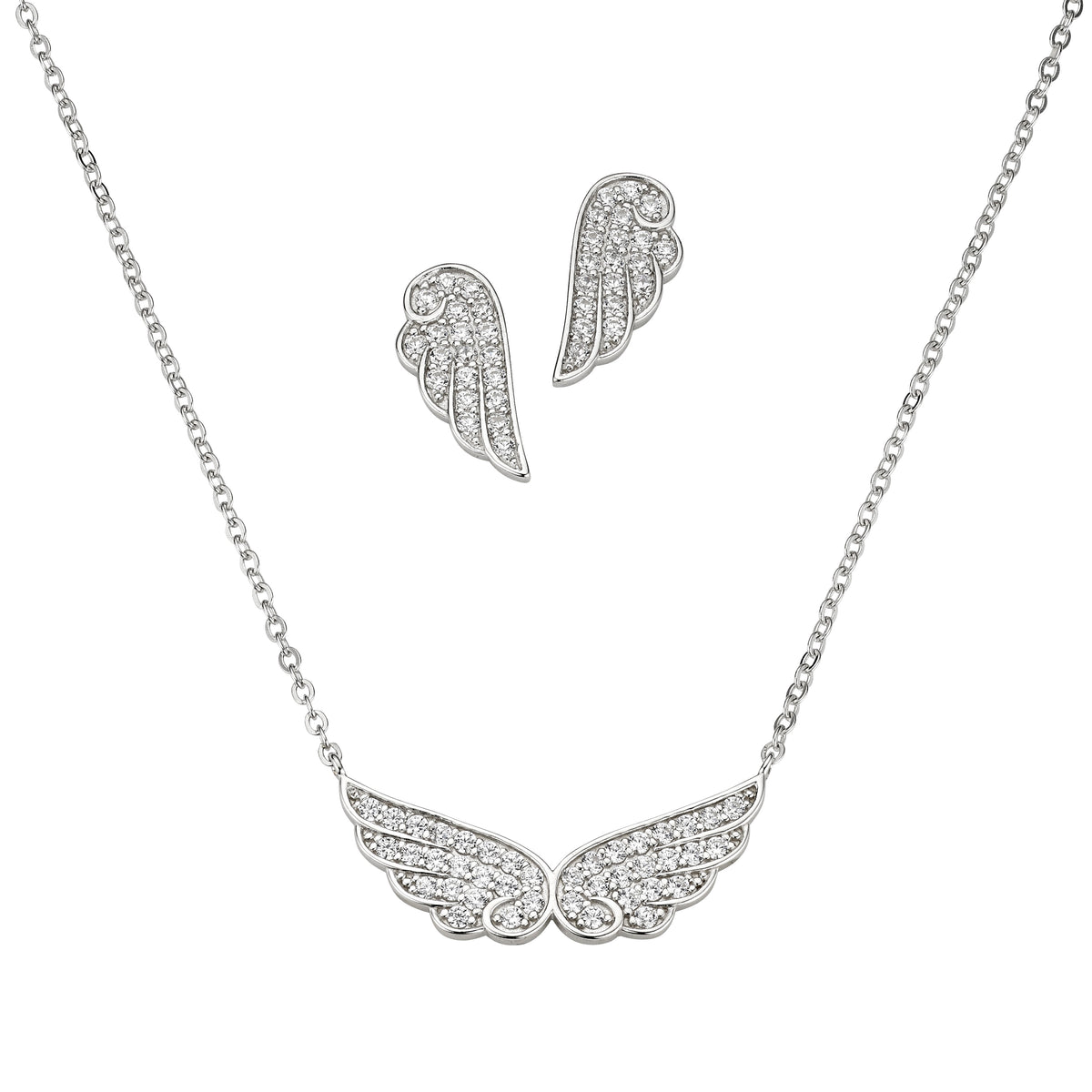 Silber Garnitur mit Flügel
