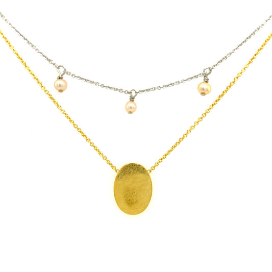 Silber Collier mit Behang