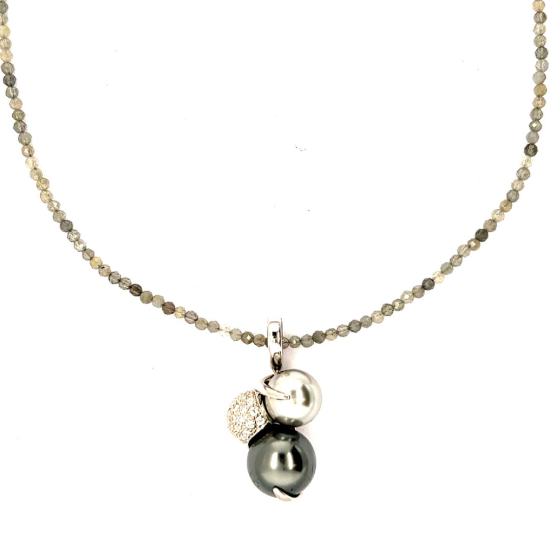 Labradorite-Steinkette mit Behang
