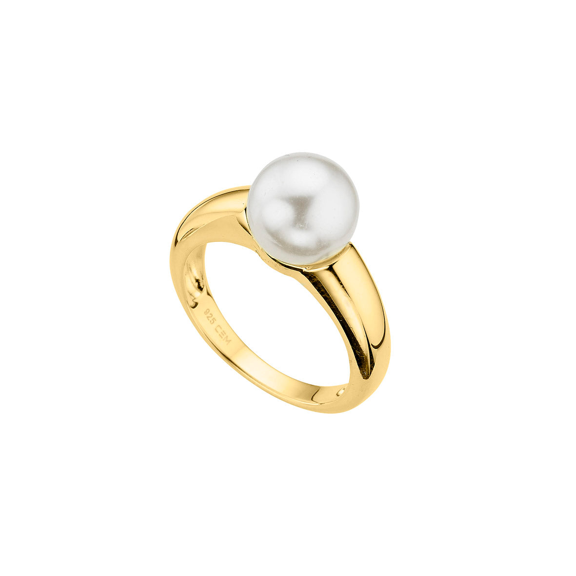 Silber Damenring | Perle synth.