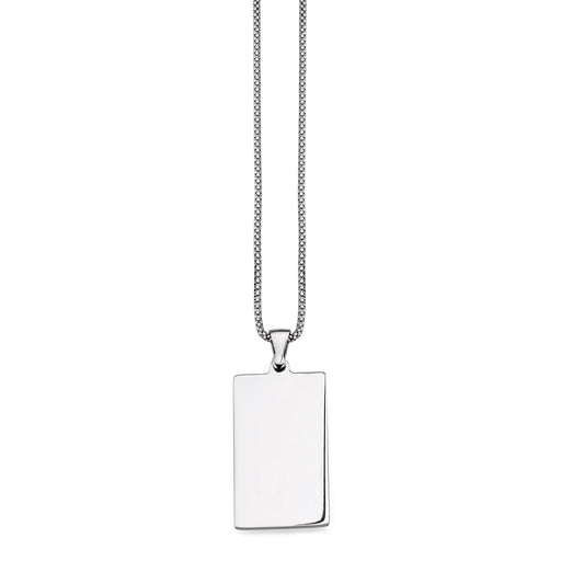 Silber Kette mit Gravurplatte