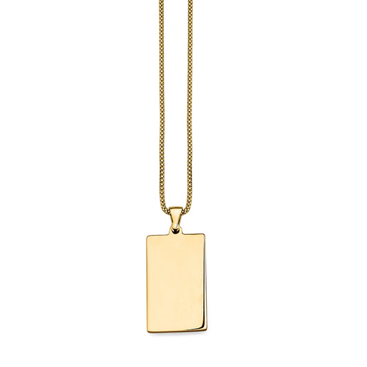 Silber Herrencollier mit Gravurplatte