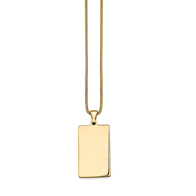 Silber Herrencollier mit Gravurplatte